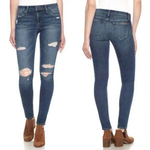 Joe's Jeans The Icon Mid Rise Skinny Jeans 27x27 Distressed Blue Denim ❤️